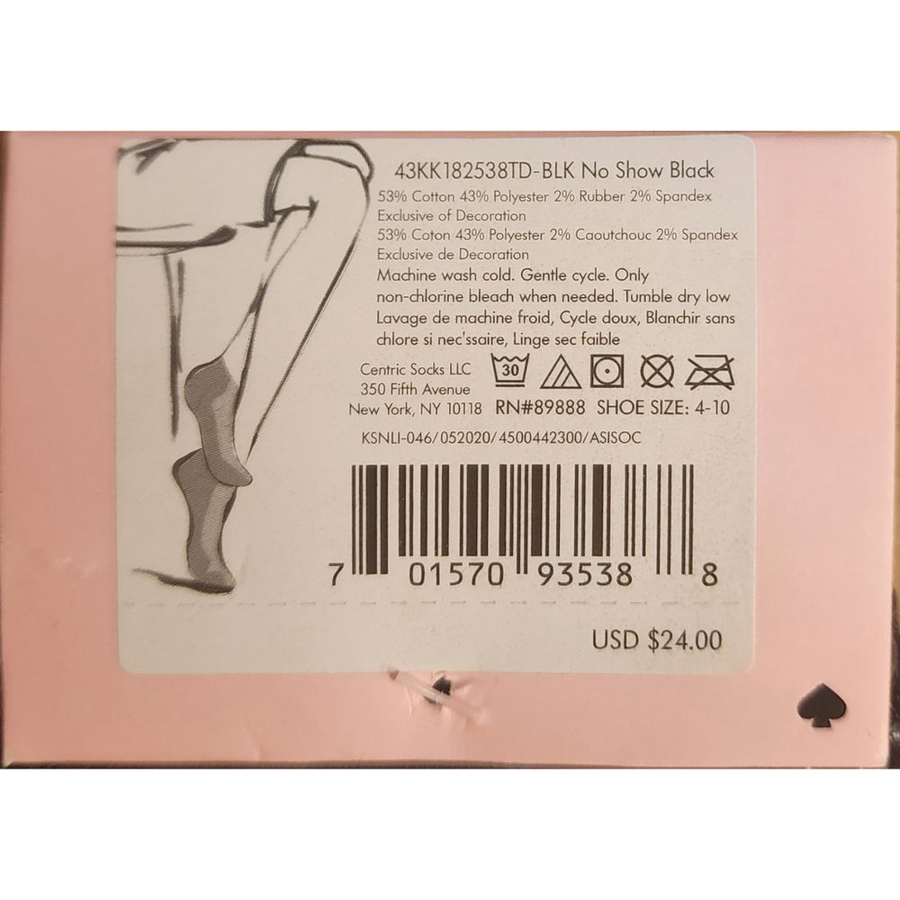 Kate Spade Women Black Barre Yoga Ballet Pilates Gym Socks - One Size - 2 Pairs - Picture 9 of 10
